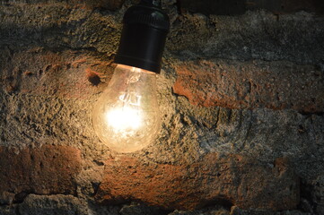 very beautiful yellow incandescent lamp