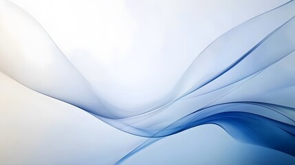 Fototapeta premium Abstract Blue Waves Flowing On White Background