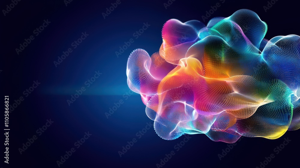 Poster Colorful Abstract Waves Creating a Dynamic Visual Background