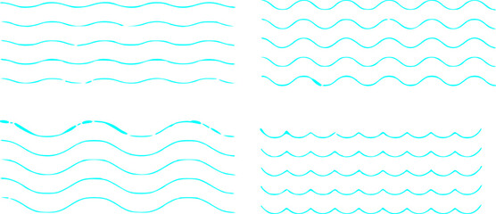 Sea and Ocean signs, icon. Sea wave icon set. Water wave logo, line ocean symbol, vector flat icon set. Water outline symbol. Vector illustration of sea wave and curve line