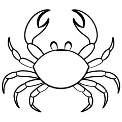 Crab Vector Illustration on White Background