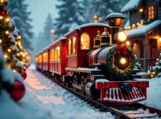 Adorable Christmas Train, Festive Holiday Express, Magical Christmas Train Ride