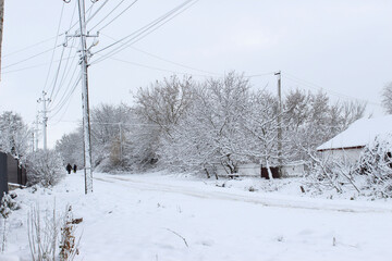 Ukrainian village before Christmas