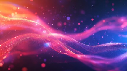 Obraz premium Abstract Digital Design with Vibrant Colors and Particles, Glowing Glitter Texture