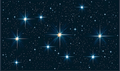 Night sky brimming with twinkling stars, radiant celestial bodies illuminate the darkness. Perfect for backgrounds, websites, or any cosmic-themed design.