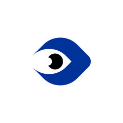 blue eye logo vector symbol element