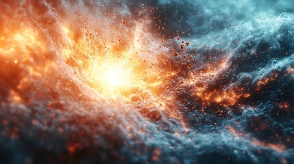 Fototapeta premium Powerful Explosion of Viral Particles Destroyed by Immune Response