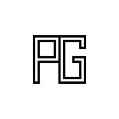 logo letter p and g pg icon vector