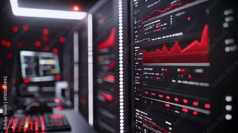 Poster High-Tech Dashboard with Bright Graphs and Data Visualizations