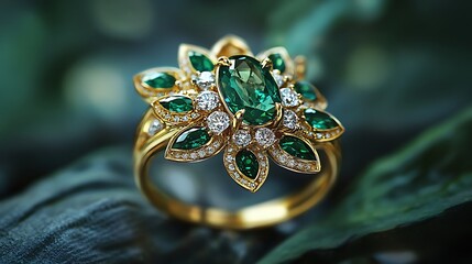 Naklejka premium Exquisite Diamond and Gold Engagement Rings Showcasing Elegance and Craftsmanship