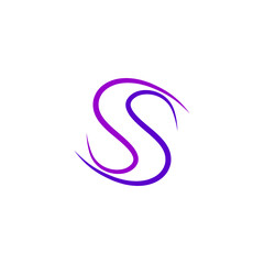 Obraz premium purple line letter s icon logo