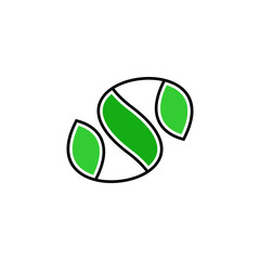 letter s with leaves vector logo