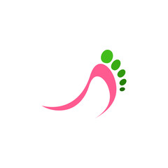 stylized footprint foot logo vector