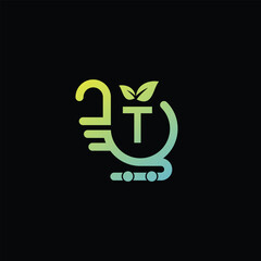 T Leaf Logo Design Vector illustration