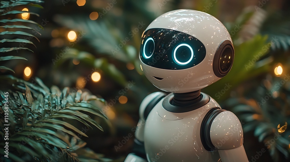 Poster robotic home assistant controlling smart devices with and voice technology