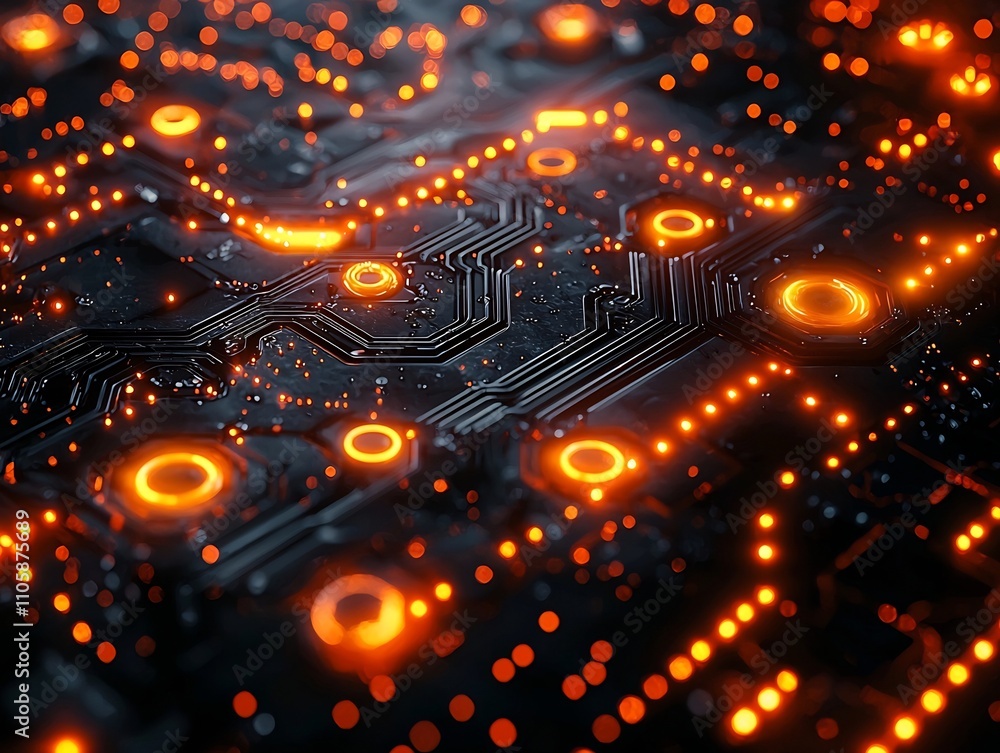 Poster glowing quantum computers showcasing computing technology