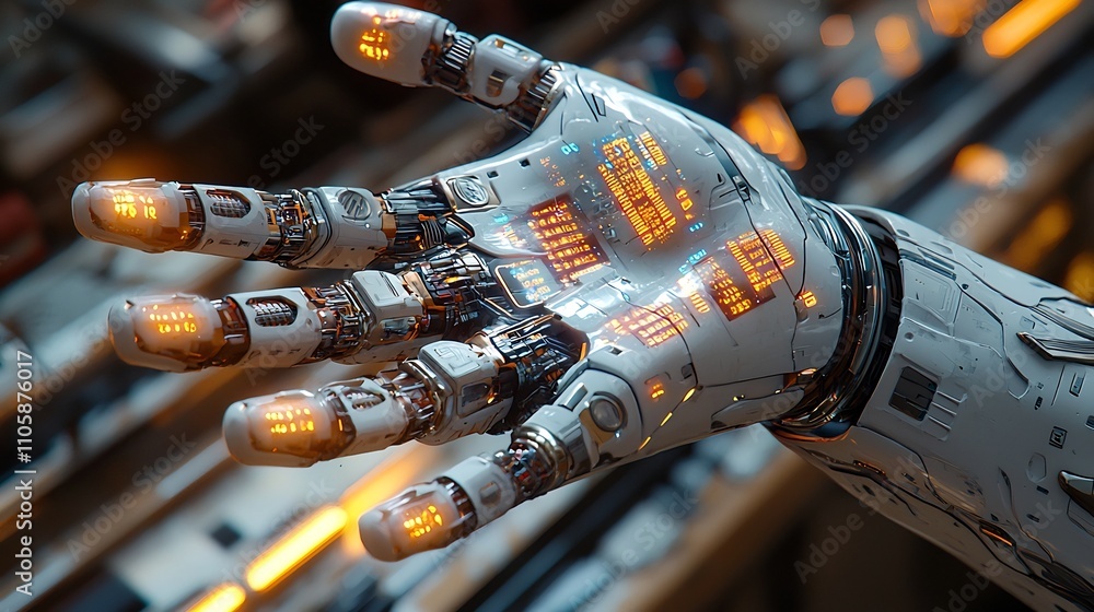 Poster ai powered smart factory with robotic efficiency monitoring and automated production