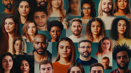 A digital network of faces emphasizes inclusivity and the value of professional relationships.