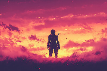 Obraz premium Digital painting of a heroic journey across a kingdom.