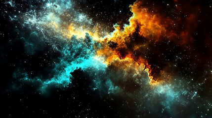 Naklejka premium Stunning painting of a vibrant nebula.