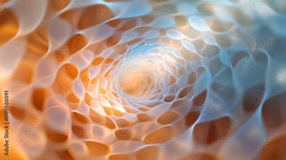 Poster soft warm organic patterns with bokeh effect in gentle colors