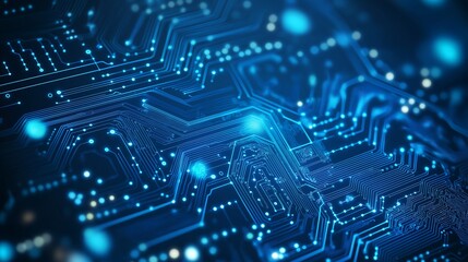 Technology concept blue circuit board vector illustration, technology background illustration