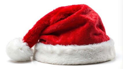 Christmas Santa Claus hat with white background, Generative AI illustration for Merry Christmas.