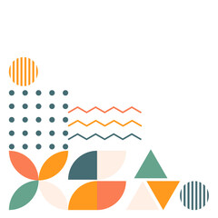 Obraz premium Geometric Shape in Bauhaus Style. Memphis Shape for Certificate Border