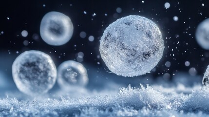 Frozen Water Spheres: A Stunning Macro View of Ice Crystals