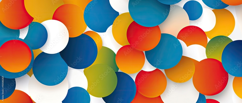 Aufkleber colorful abstract background with multicolored circles in vivid tones creating a dynamic and playful