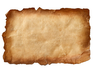 Old parchment paper on transparent background