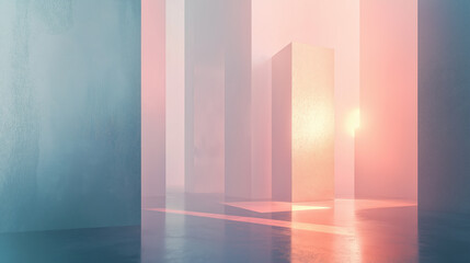 abstract background with columns in pink, orange and grey pastels