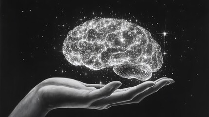 A Stellar Brain Held Gently In A Human Hand