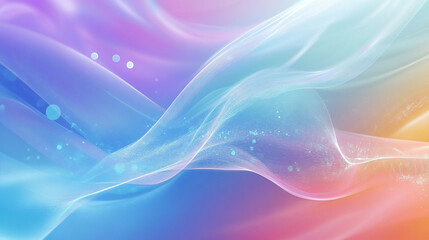 Abstract graphics blend with holographic designs to signify technological advancement.