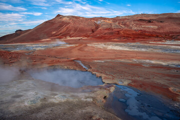 Hverir geothermal area in the north of Iceland near Lake Myvatn