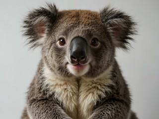 Fototapeta premium Cute koala on a white background.