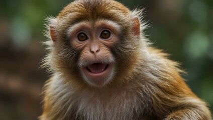 Obraz premium Cute monkey (with a playful expression).