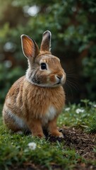 Fototapeta premium Cute rabbit in nature.