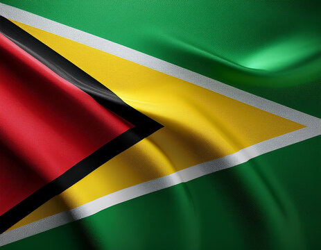 Closeup with Guyana flag 