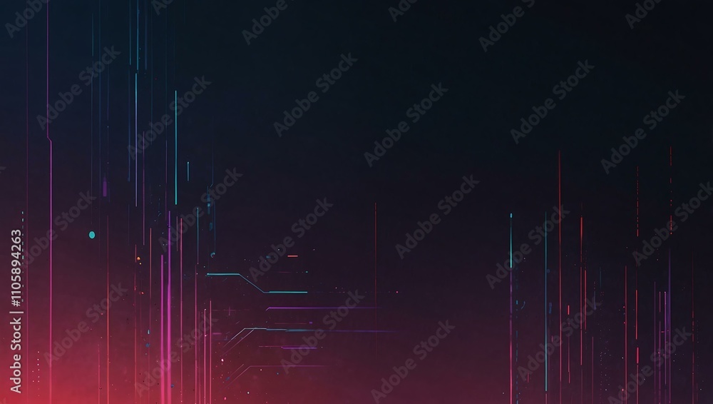 Poster cyberpunk style abstract gradient lines.