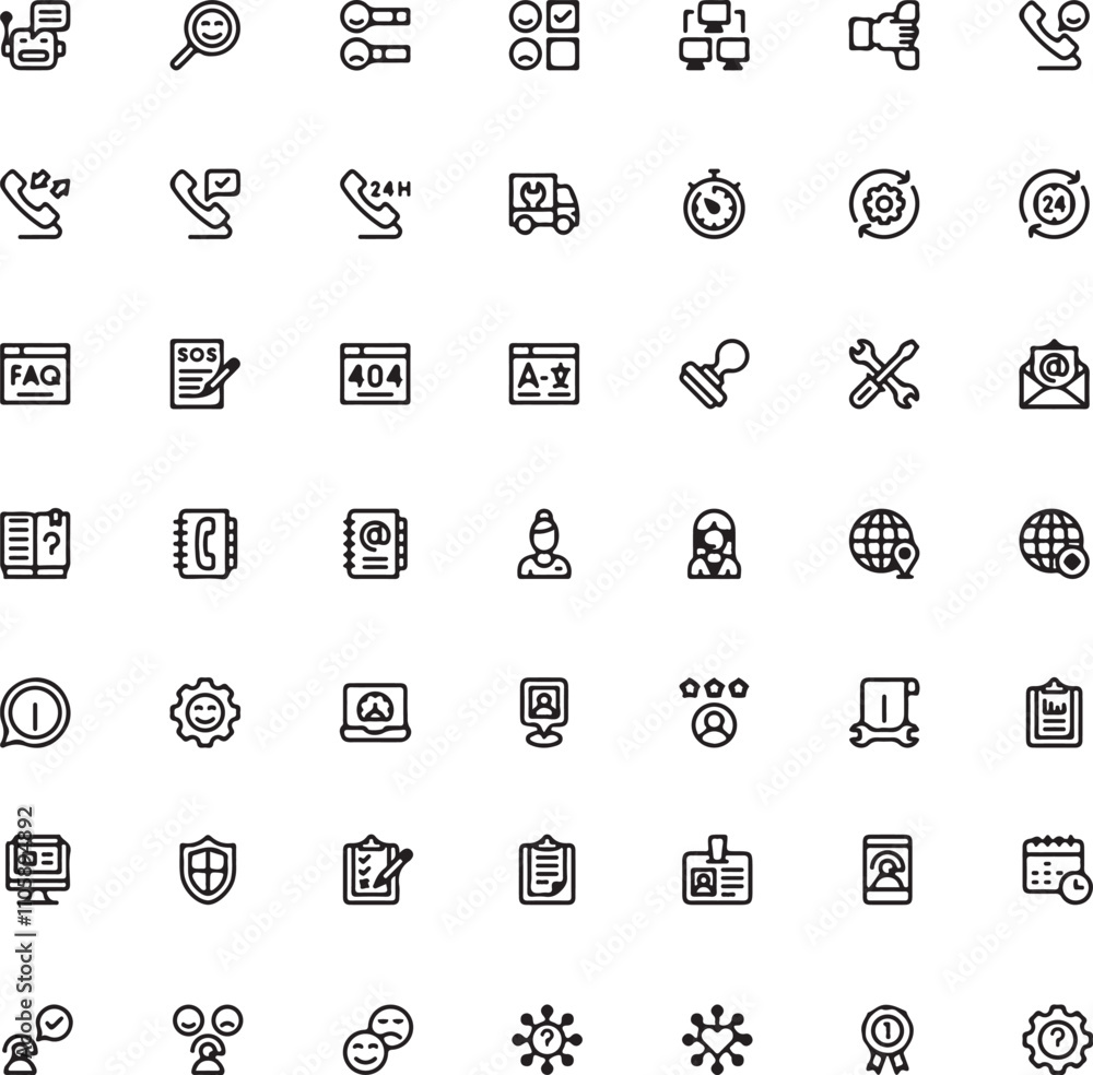 Poster set of icons business simple symbol vector collection