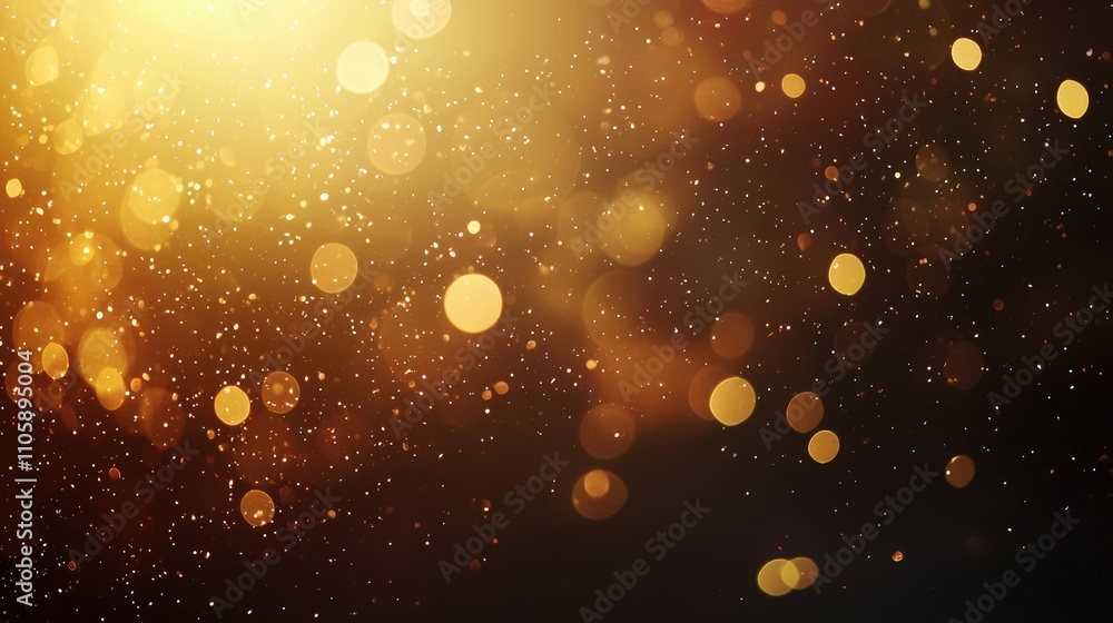 Poster Elegant Happy New Year typography on a dark background with sparkles 