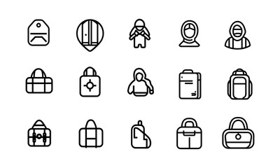 Minimalistic Travel and Security Icon Collection for Business Use