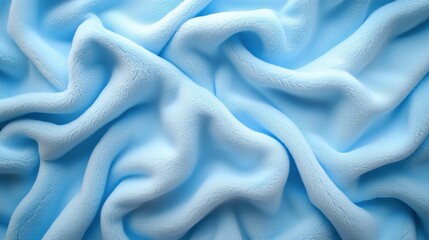 Obraz premium Soft Baby Blue Seamless Fleece Fabric Background Ideal for Textile Projects and Creative Designs, Perfect for Baby Products and Cozy Environments