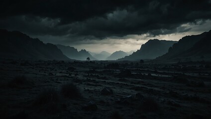 Obraz premium Dark and mysterious landscape scene.