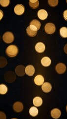 Obraz premium Dark background with golden bokeh lights for a festive look.