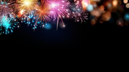 Vibrant New Year s Showcasing Dazzling Fireworks Display in the Night Sky