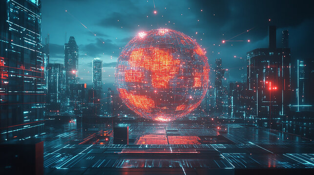 Interactive elements symbolize the growing impact of AI in global connectivity.