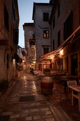 Street in old town of Kotor, Montenegro