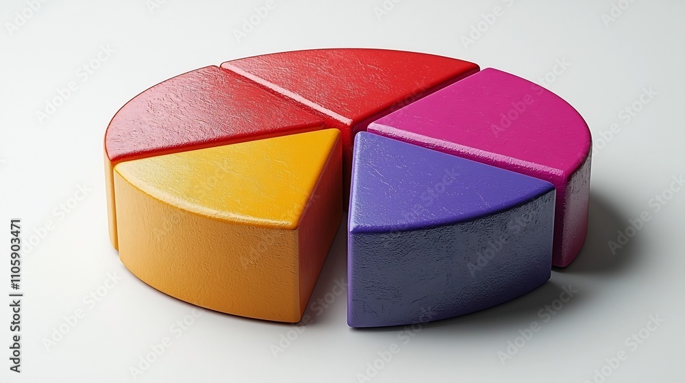 Poster vibrant circular pie chart icon for analytics and data visualization